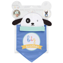 C.R. Gibson Blue ''Big Brother'' Kutya s Baby Beanie s Bandanna 2 rszes szett sapka 0-6 hnapos korig