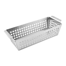 grillkorb mit doppelgriffen für outdoor bbq wiederverwendbar