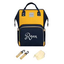 PERSONALIZZATO grande borsa per pannolini zaino monogramma personalizzato zaino (giallo blu)
