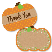 Big Dot of Happiness Pumpkin Patch - Biglietti di ringraziamento a forma di - Biglietti di ringraziamento per Halloween o festa del Ringraziament
