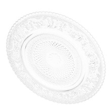 2 glasplatten mit fruchtrelief, transparent, zum servieren von dessert