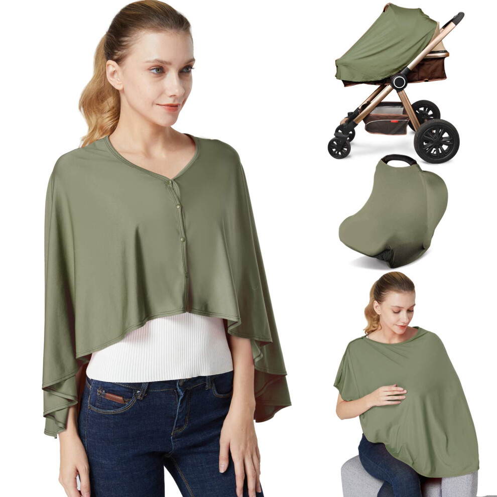 Nursing Cover & Baby Nursing Poncho Multi Use Breastfeeding Cover For Carseat Canopy High Seat Cover Stroller Cover Shopping Cart Cover Nursing Sc Kefee Kol