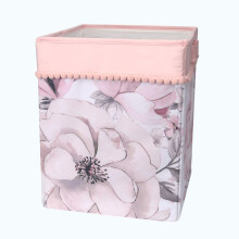 Lambs & Ivy Signature Botanical Baby Storage/Hamper - vaaleanpunainen kukka