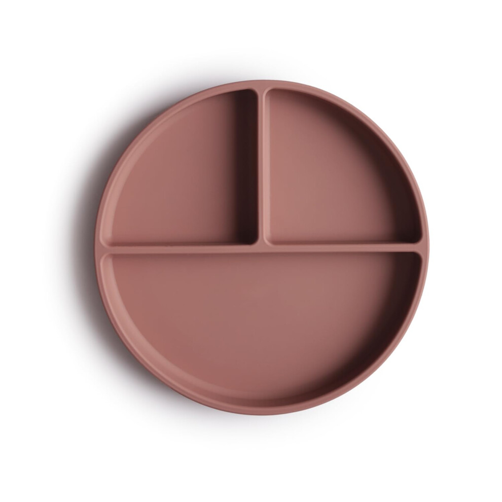 Silicone Suction Plate | Bpa-Free Non-Slip Design (Cloudy ) Mauve Mushie