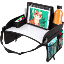 Vassoio da viaggio per bambini AMZ Supply Supporto per tablet a 6 scomparti. Vassoio da viaggio pieghevole per seggiolino auto per bambini. Vasso