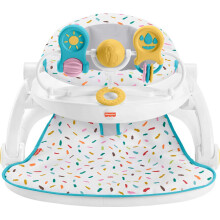 Seggiolone portatile Fisher-Price Deluxe Sit-Me-Up Sedile da pavimento con vassoio per snack Rainbow Sprinkles