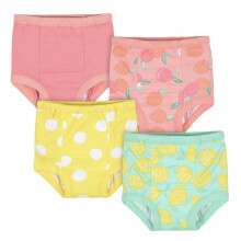 Gerber Baby Girls Infant Toddler 4 Pack Potta Harjoitushousut Alusvaatteet Persikka ja keltainen 3T