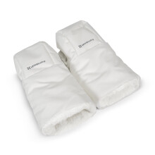 UPPAbaby CozyHandmuff/Se fija fαcilmente al manillar del cochecito/Protecciσn de manos ultra lujosa resistente a la intemperie/Bryce (blanco)