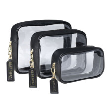 Borse porta pannolini Lucky Love | Set di 3 con pochette per pannolini | Borsa asciutta e bagnata (buste trio trasparenti nere con etichette rimo