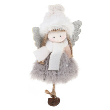 3Pcs Xmas Angel Doll Hanging Ornaments Grey Christmas Pendant Decor
