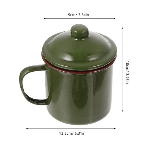 2 emaille wasserbecher kaffeetassen mit deckel camping 2