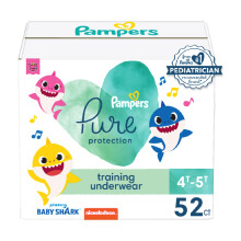Pampers edzonadrg - Pure Protection - Mret: 4T-5T 52 Count Baby Shark Prmium Hipoallergn Potty Fehrnemu