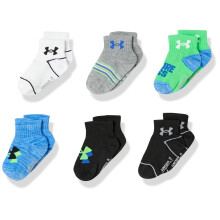 Under Armour Boys Multi Pack Future Boss Essential Quarter Sock Green 4/6