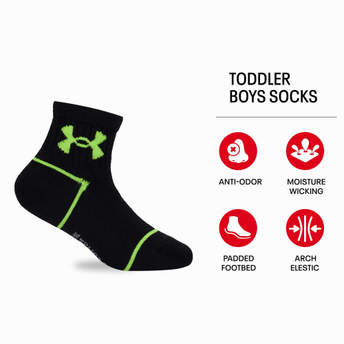 Under Armour Under Armour Baby Boys Multi Pack Basic Essential Quarter Sok Sort 12-24 m?neder 1