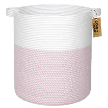 COMFY-HOMI XXL Grande Cesto per la Biancheria con Manici Cestini per Coperte Soggiorno|Cesto Decorativo in Corda di Cotone Intrecciato Cesto per