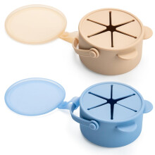 Silikon-Snackbecher aus Silikon fr Kleinkinder tragbare Baby-Snackbecherbehlter mit staubdichtem Deckel splmaschinengeeignete, auslaufsichere
