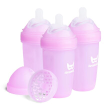 Herobility dubbele antikoliek-babyflessen - 8,5 fl oz/240 ml - 3-pack - paars
