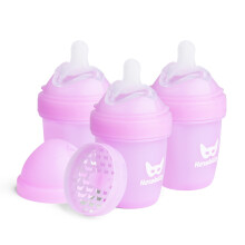 Herobility Dubbele Anti-Kolieken Babyflessen - 5 fl oz/140ml - 3-Pack - Paars