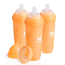 Herobility Dubbele Anti-Kolieken Babyflessen - 12 fl oz/340ml - 3-Pack - Perzik