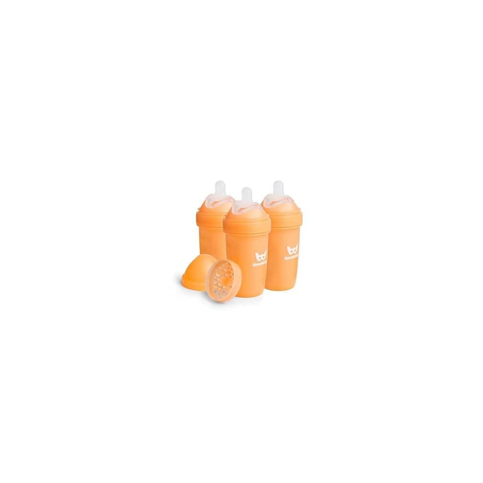 Double Anti-Colic Baby Bottles - 8.5 Fl Oz/240Ml - 3-Pack - Peach Herobility