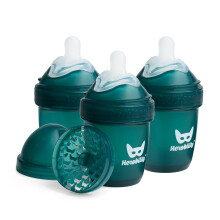 Herobility Dubbele Anti-Kolieken Babyflessen - 5 fl oz/140ml - 3-Pack - Donkergroen