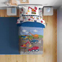 Sunny Side Up Constructie Zone Peuter Dekbedovertrek Set - 4-delig Peuterbed