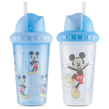 Disney Trinkbecher fr Kleinkinder fr Jungen und Mdchen | 10-Unzen-Schnabelbecher im Zweierpack mit Strohhalm und Deckel | Robuste, auslaufsichere