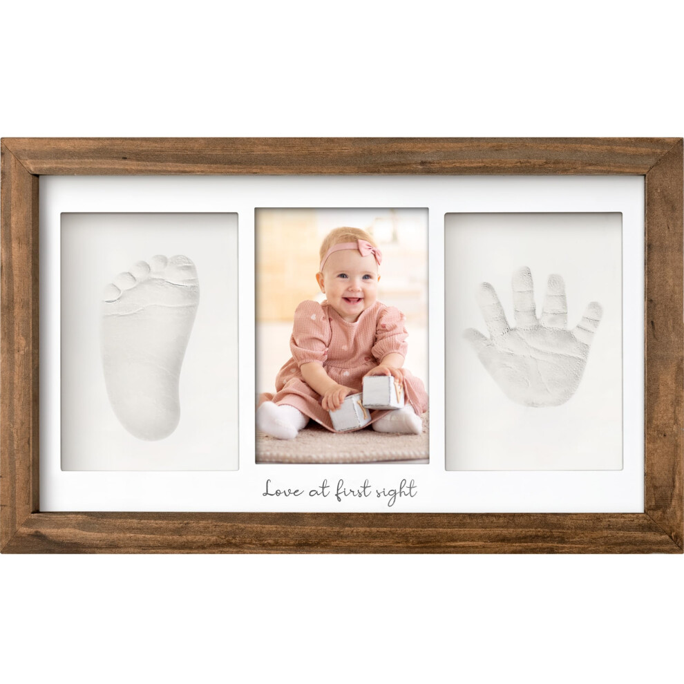 Baby Hand And Footprint Kit - Clay Handprint Keepsake Frame Newborn Nursery Picture Frame Personalized New Mom Gifts For Baby Shower & Registry (Me Keababies