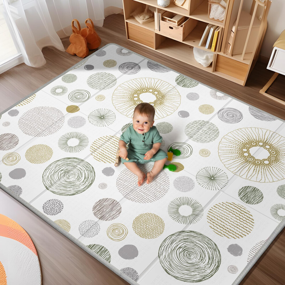 79X71 Baby Play Mat Extra Large Baby Mat For Floor Foldable Play Xpe Foam Mat Reversible Crawling Mat For Baby Safe Waterproof Thick Playmats For Piglog