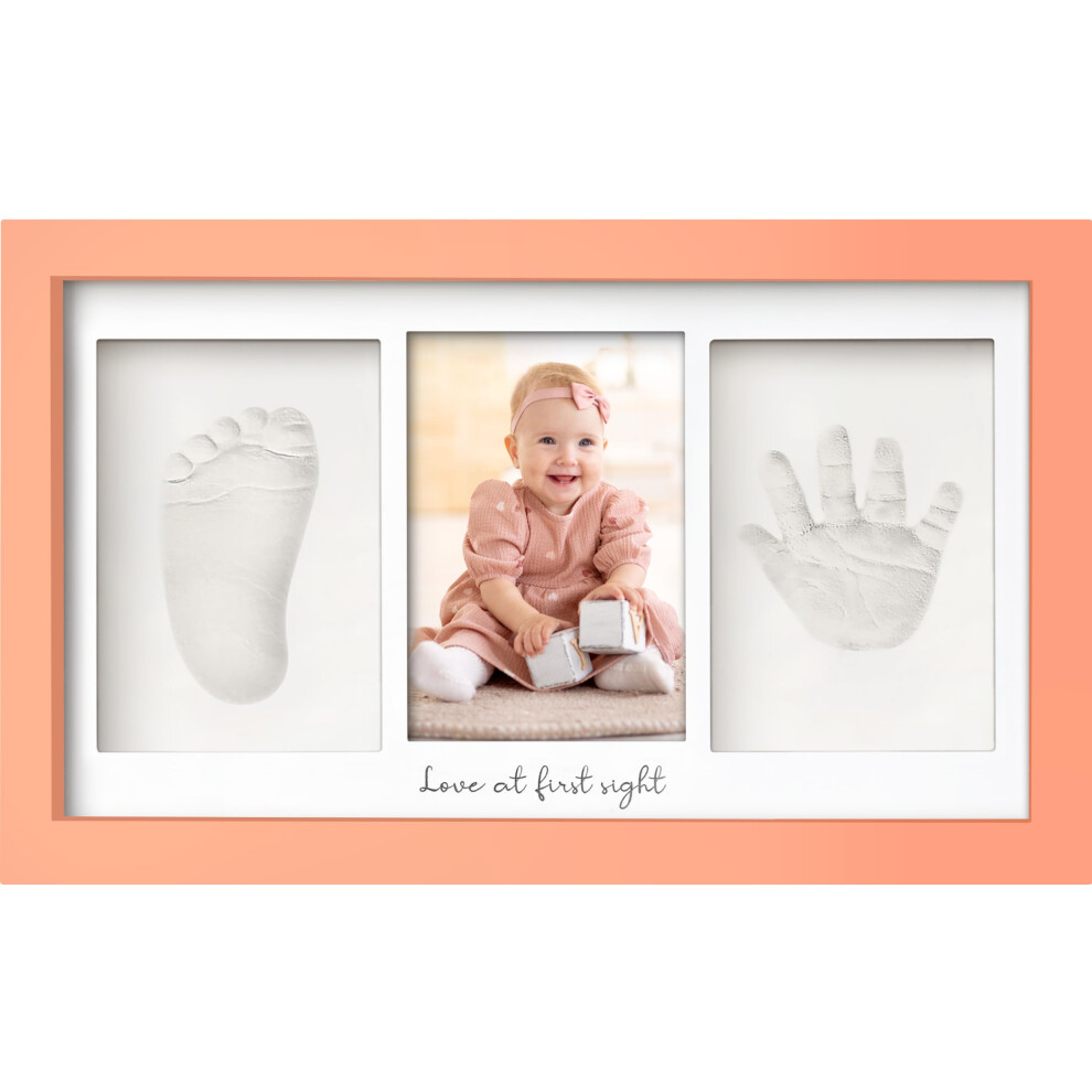 Keababies Baby Hand And Footprint Kit - Clay Handprint Keepsake Frame Newborn Nursery Picture Frame Personalized New Mom Gifts For Baby Shower & Registry (Sa