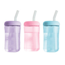 The First Years Squeeze & Sip Trinkhalmbecher fr Kleinkinder Quetschbarer bergangs-Schnabelbecher mit Silikonstrohhalm Kleinkind-Ftterungs