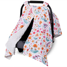 Metplus 2 in 1 Fiori Coprisedile per Auto per Bambini Tettuccio per Seggiolino Auto per Neonati Mamma Copertura Multiuso per Allattamento Minky M