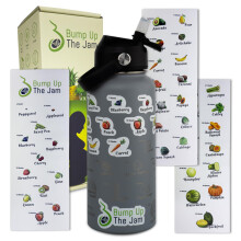 Zwangerschapswaterflestracker - 32 ounce roestvrij staal - Inclusief wekelijkse zwangerschapstrackerstickers (Slate Shadow)