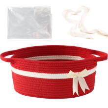 HomeyPine Cestini Regalo Cestino Portaoggetti Vuoto in Corda Intrecciata con Fiocco e Nastri e Sacchetti Regalo Cestino Regalo Decorativo Bowknot