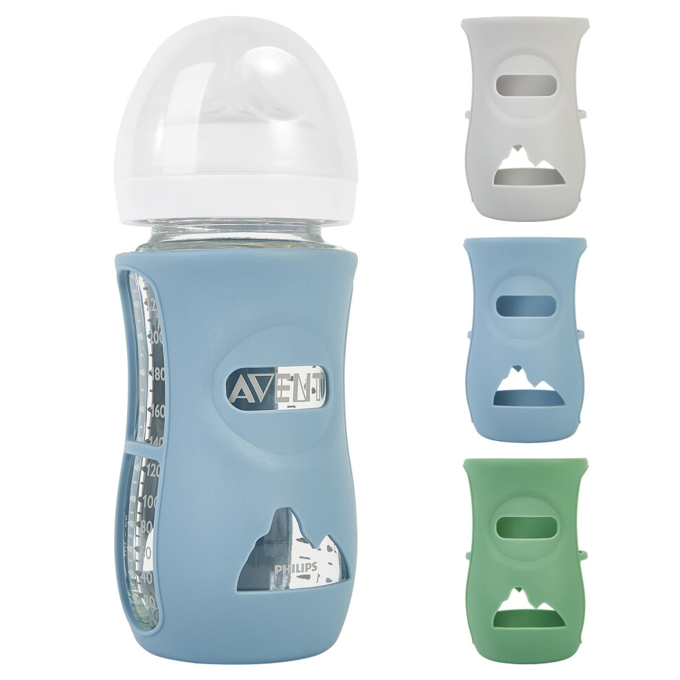 3 Pack Silicone Sleeves For Philips Avent Natural Glass Baby Bottles Anti Breakage Baby Bottle Holder For Baby Boys Compatible With Phili Minmunjiu