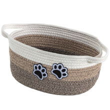 Piccoli contenitori per organizer per asilo nido in corda di cotone intrecciato Contenitori per cestini per giocattoli per cani con manico Simpat