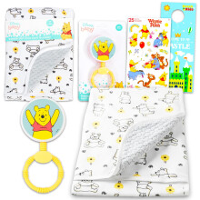 Disney Winnie The Pooh Baby-Geschenkset  Neugeborenen-Essentials-Bundle mit Decken-Rasselaufklebern Mehr | Winnie The Pooh Neutral