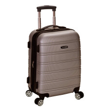 Rockland Melbourne Hardside Expandable Spinner Wheel Luggage Silver Carry-On 20-Inch