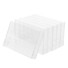 6 unidades soporte transparente para cintas cassette en caja plástica