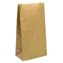 Unique Party 59019 - Metallic Gold Paper Party Bags, Pack of 10