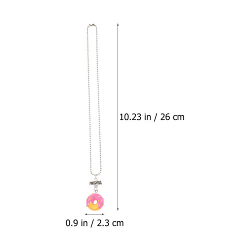 6 collares para amigas, de plástico, donut 1