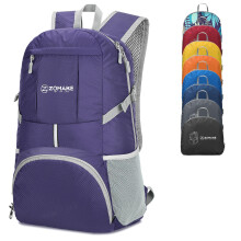 ZOMAKE Zaino leggero e ripiegabile Zaini pieghevoli leggeri da 35 litri Borsa da trekking pieghevole resistente all'acqua Zaino da giorno pieghev
