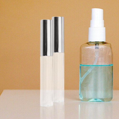 10 . circulares 10 ml para labial, plástico plateado 1