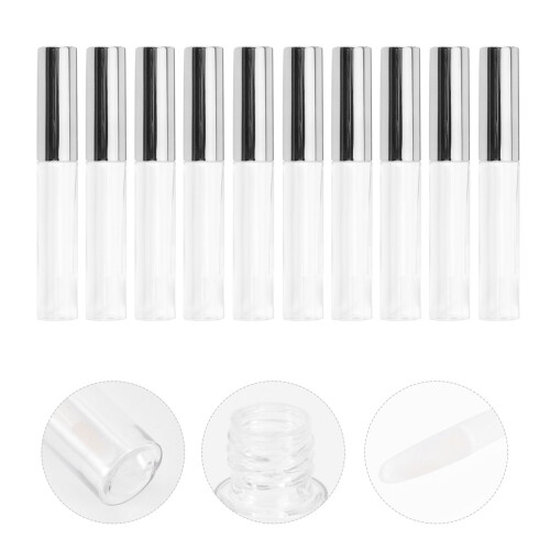 10 . circulares 10 ml para labial, plástico plateado 2