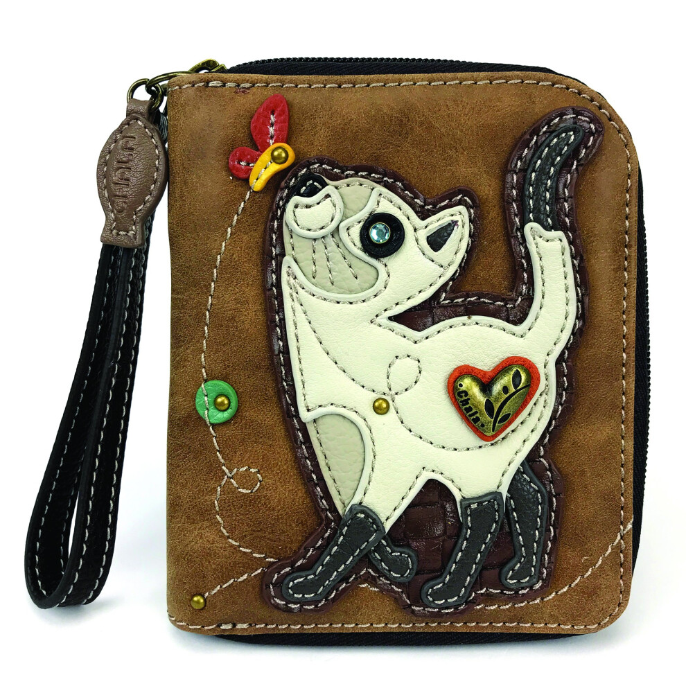 Chala Charming Playful Kitty Cat Purse Wallet Credit Cards Coins Wristlet
