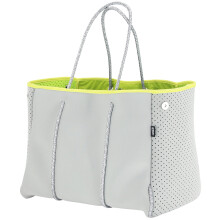 QOGiR Multipurpose Beach Bag Tote i neopren med innerficka med dragkedja (Ljusgr Large)
