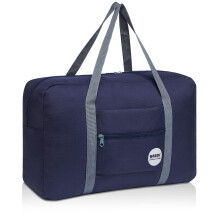 WANDF Sac de voyage pliable en nylon rsistant  l'eau pour bagages de sport (bleu fonc)