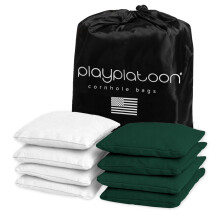 Spela Platoon vderbestndiga Cornhole-psar - Set med 8 Reglering Corn Hole - Hunter Green & White - Slitstark Duck Duck Corn Hole for Tossing G