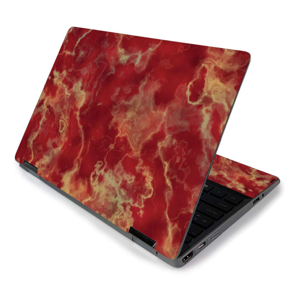 Mightyskins Skin For Hp Pavilion X360 11"""" (2019) - Crimson Marble | Protective Durable And Unique Vinyl Decal Wrap Cover | Easy To Apply Remove 719281465377