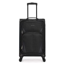 U.S. Traveler Aviron Bay erweiterbares Softside-Gepäck mit Spinnerrädern, schwarzes Handgepäck, 22 Zoll
